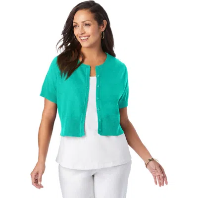 Jessica London Jewel-neck Shrug In Multi
