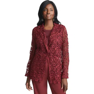 Jessica London Lace Blazer In Brown