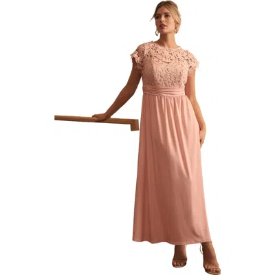 Jessica London Lace Maxi Dress In Neutral