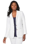 Jessica London Linen Blazer In White