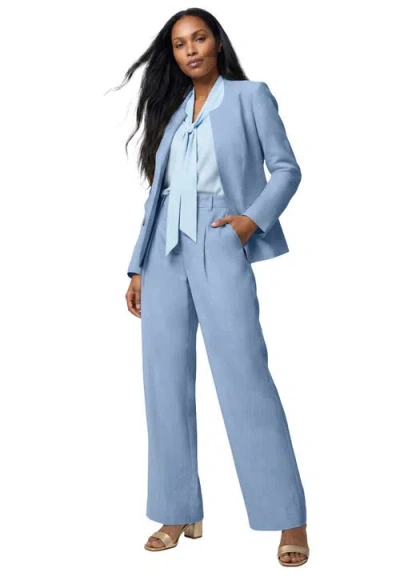 Jessica London Linen Lady Jacket In Blue
