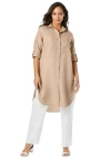 Jessica London Linen Mega Tunic In Neutral