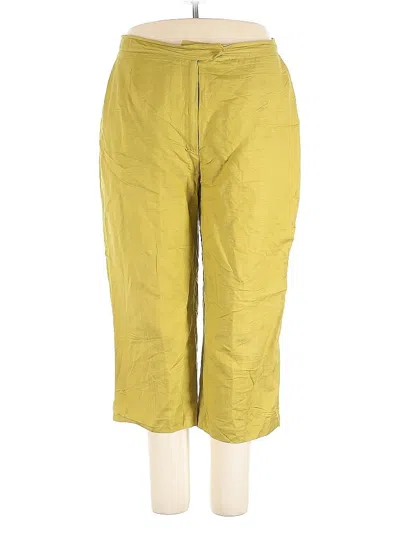 Pre-owned Jessica London Linen Pants In Yellow