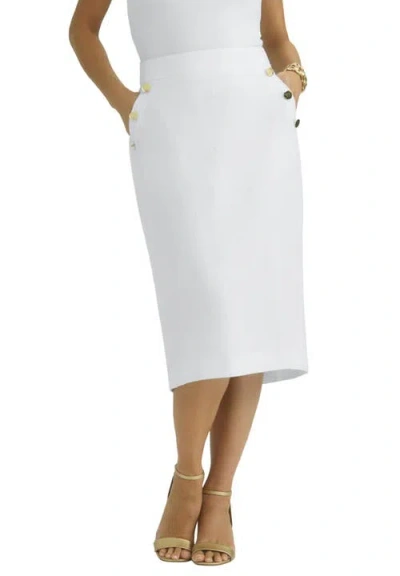 Jessica London Linen Sailor Skirt In White