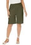 Jessica London Linen Short In Green