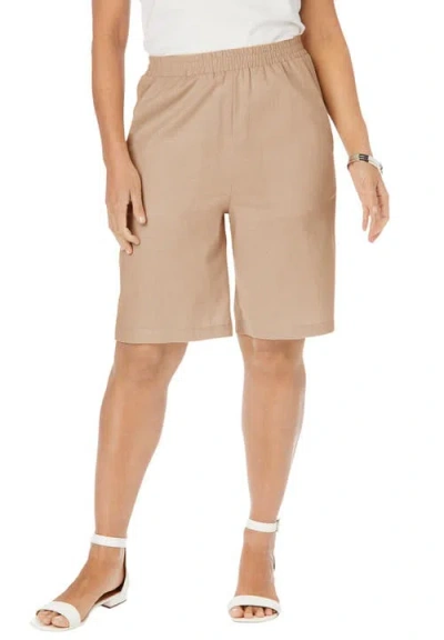 Jessica London Linen Short In Neutral