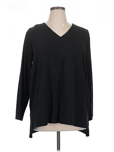 Pre-owned Jessica London Long Sleeve Blouse In Black