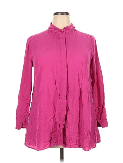 Pre-owned Jessica London Long Sleeve Blouse In Pink