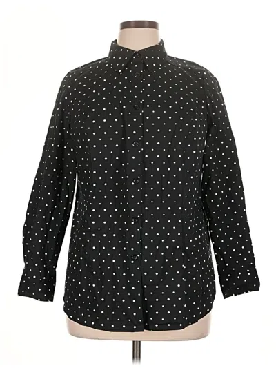 Pre-owned Jessica London Long Sleeve Button Down Shirt In Black