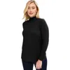Jessica London Long Sleeve Mockneck Tee In Black