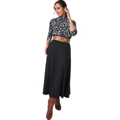 Jessica London Long Sleeve Mockneck Tee In Multi