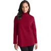 Jessica London Long Sleeve Mockneck Tee In Red