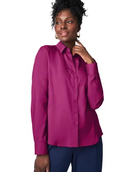 Jessica London Mixed Media Shirt In Pink