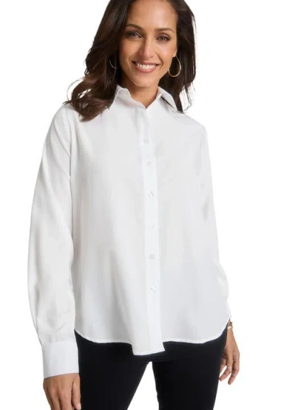 Jessica London Mixed Media Shirt In White