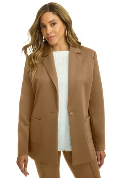 Jessica London Perfectease Blazer In Brown