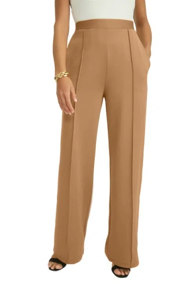 Jessica London Perfectease Wide Leg Pant In Nude