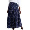 Jessica London Petite Flowing Crinkled Maxi Skirt In Blue