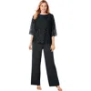 Jessica London Popover Lace Jumpsuit In Black