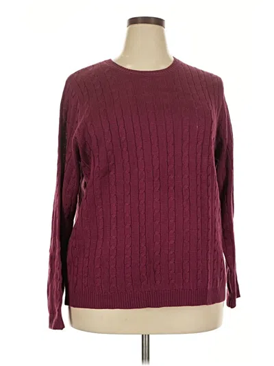 Jessica London Pullover Sweater In Burgundy