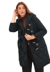 Jessica London Quilted Toggle Jacket In Black