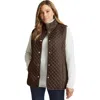 Jessica London Quilted Vest In Brown
