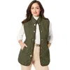 Jessica London Quilted Vest In Green