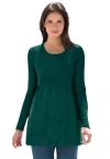 Jessica London Ribbed Baby Doll Tunic Sweater In Green