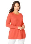 Jessica London Ribbed Baby Doll Tunic Sweater In Pink
