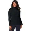 Jessica London Ribbed Cotton Turtleneck Sweater In Black