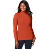 Jessica London Ribbed Cotton Turtleneck Sweater In Red