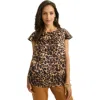 Jessica London Satin Blouse In Brown
