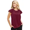 Jessica London Satin Blouse In Burgundy