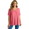 Jessica London Scalloped V-neck Tunic In Pink