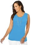 Jessica London Scoop-neck Sweater Tank In Blue