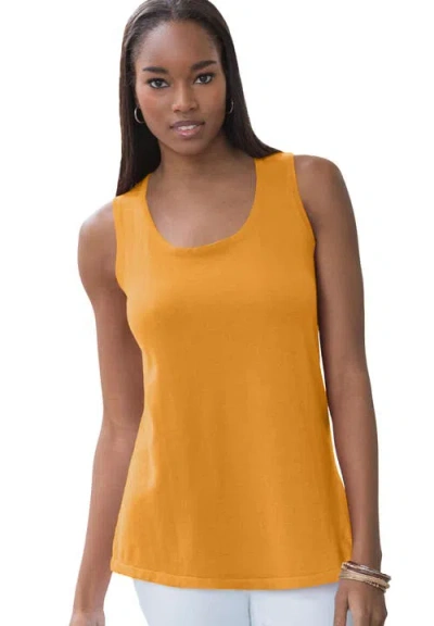 Jessica London Scoop-neck Sweater Tank In Yellow
