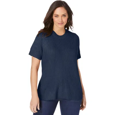 Jessica London Shaker Tee In Blue