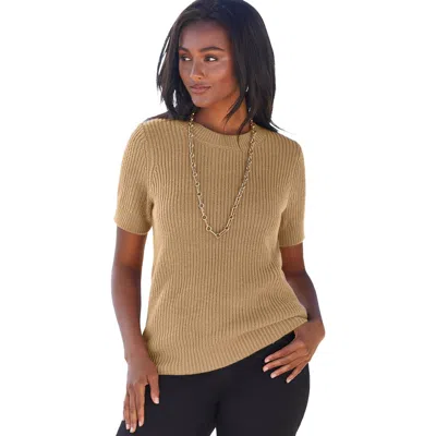 Jessica London Shaker Tee In Brown