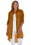 Jessica London Sheer Georgette Mega Tunic In Brown