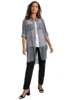 Jessica London Sheer Georgette Mega Tunic In Gray