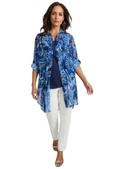 Jessica London Sheer Georgette Mega Tunic In Multi