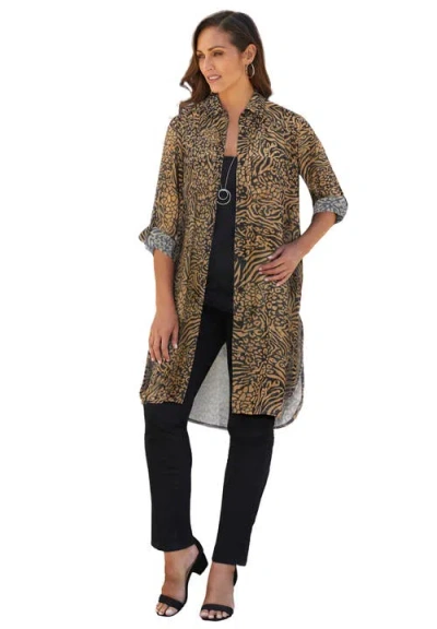 Jessica London Sheer Georgette Mega Tunic In Multi