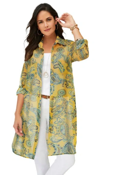 Jessica London Sheer Georgette Mega Tunic In Multi