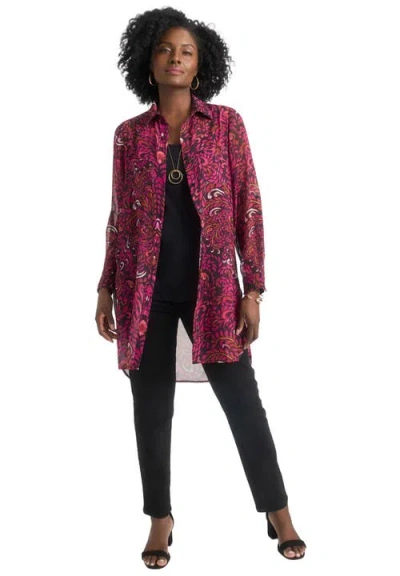 Jessica London Sheer Georgette Mega Tunic In Pink