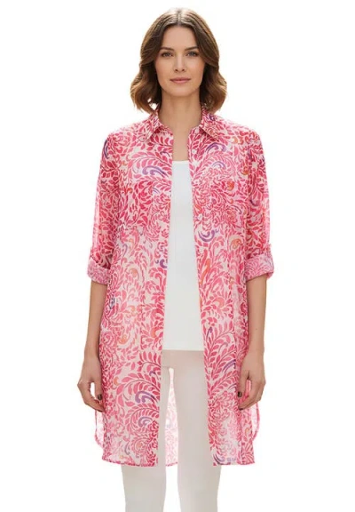 Jessica London Sheer Georgette Mega Tunic In Pink