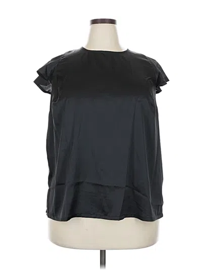 Pre-owned Jessica London Short Sleeve Blouse In Black