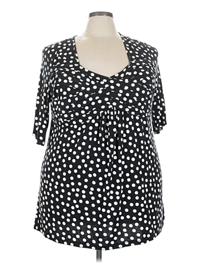 Pre-owned Jessica London Short Sleeve Blouse In Black