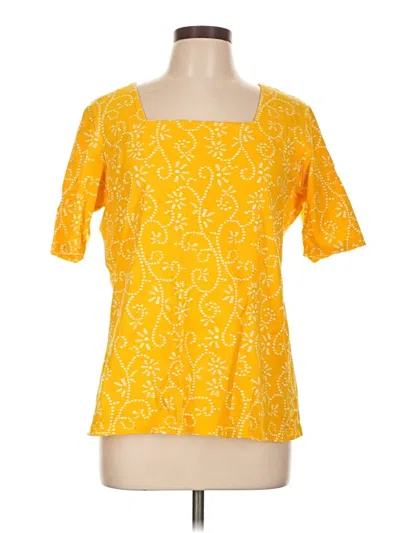 Pre-owned Jessica London Short Sleeve T-shirt In Yellow
