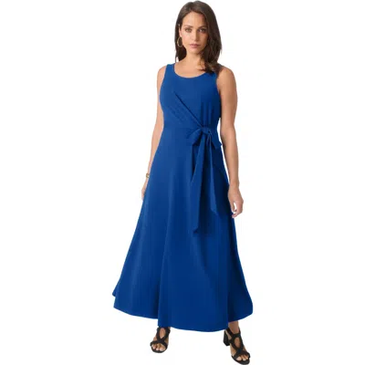Jessica London Side Tie Maxi Dress In Blue