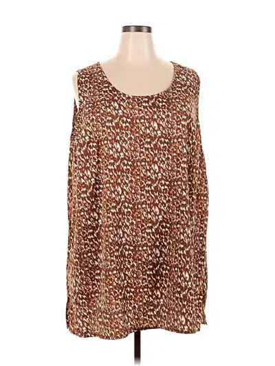 Pre-owned Jessica London Sleeveless Blouse In Brown
