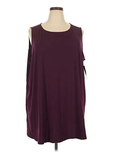 Pre-owned Jessica London Sleeveless Blouse In Burgundy